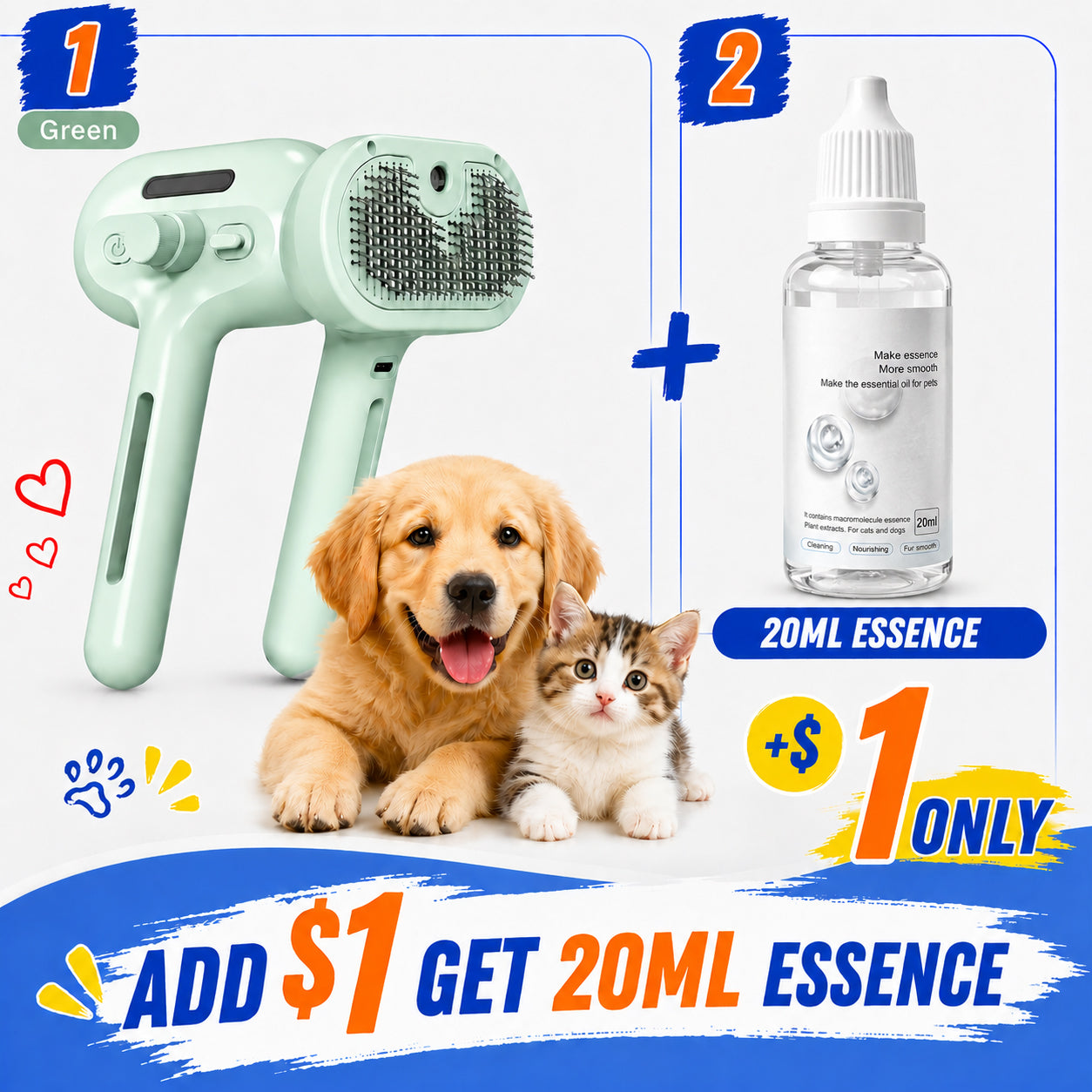 ✨ Mist Massage Brush for Dogs & Cats — Professional Dematting & Deshedding Tool 🐶