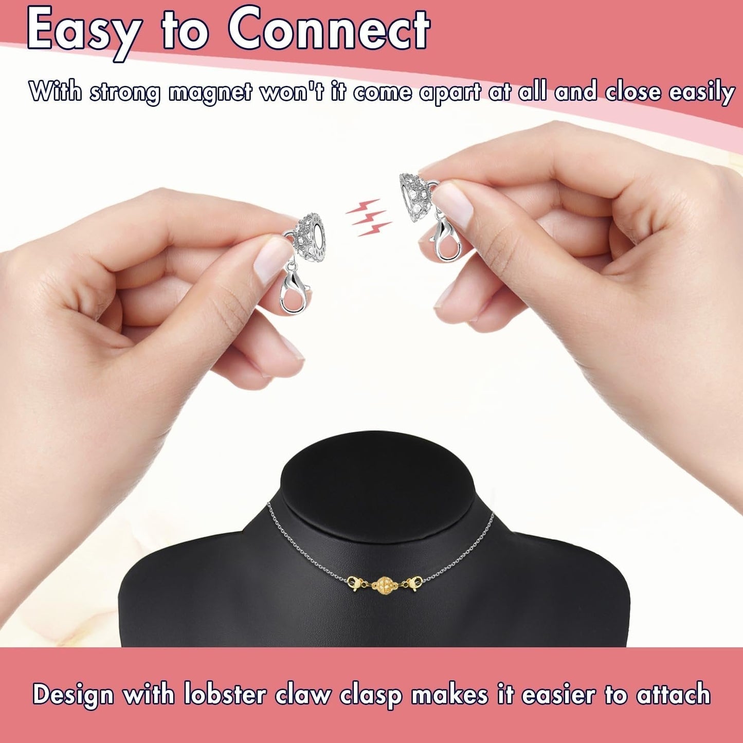 🔥 Secure Your Necklace in Seconds-Magnetic Necklace Clasps and Closures