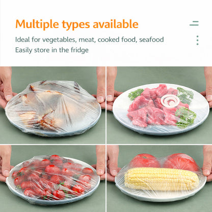 🛡️ 100pcs Elastic Food Wraps – Fit Any Bowl in Seconds, Keep Food Fresh Longer 🌱