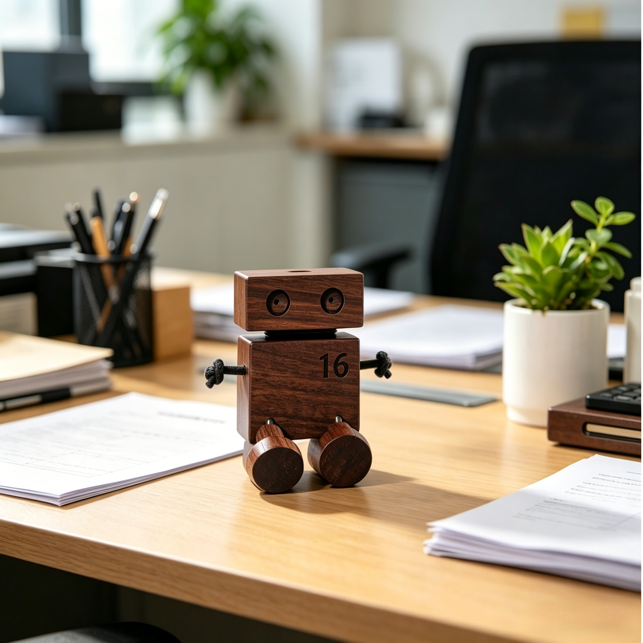 Whimsical Wooden Robot Car Diffuser