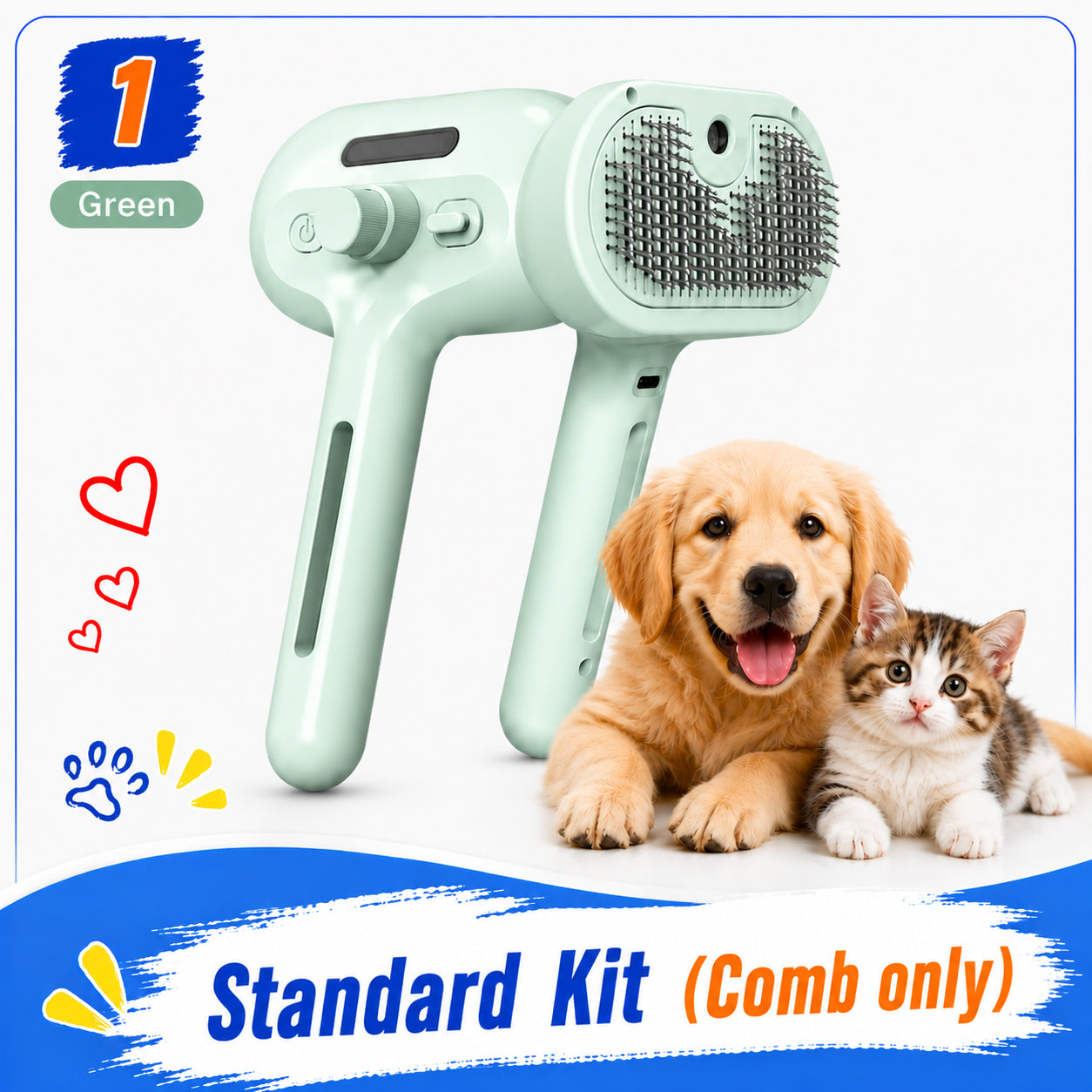 ✨ Mist Massage Brush for Dogs & Cats — Professional Dematting & Deshedding Tool 🐶