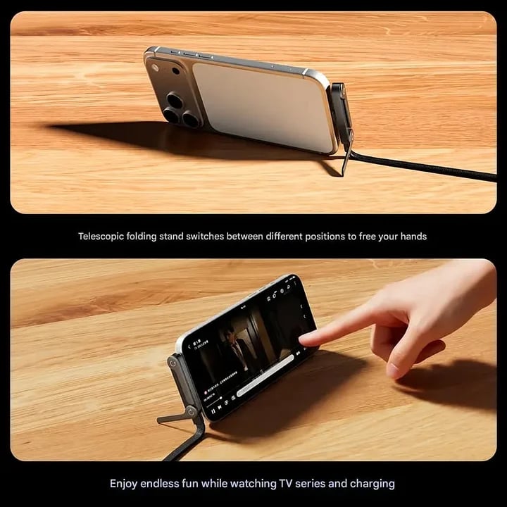 😍😍Official Authorized | 2-in-1 Invisible Holder Charger Cable - 240W Fast Charging Cord with Built-In Phone Stand