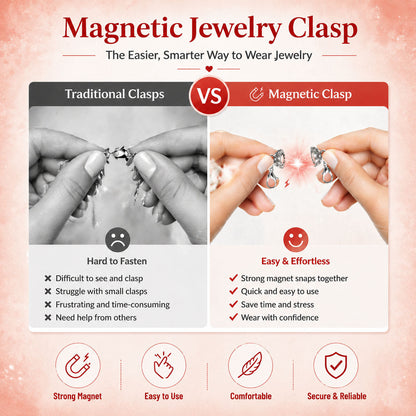 🔥 Secure Your Necklace in Seconds-Magnetic Necklace Clasps and Closures