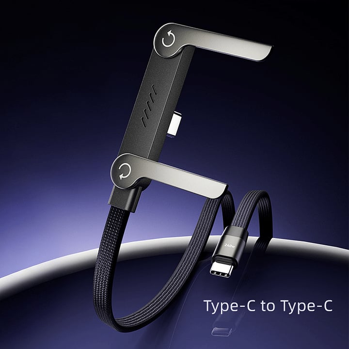 😍😍Official Authorized | 2-in-1 Invisible Holder Charger Cable - 240W Fast Charging Cord with Built-In Phone Stand