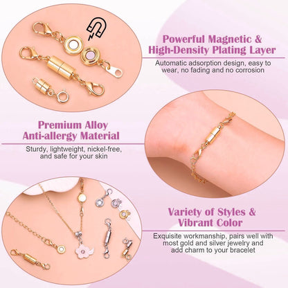🔥 Secure Your Necklace in Seconds-Magnetic Necklace Clasps and Closures
