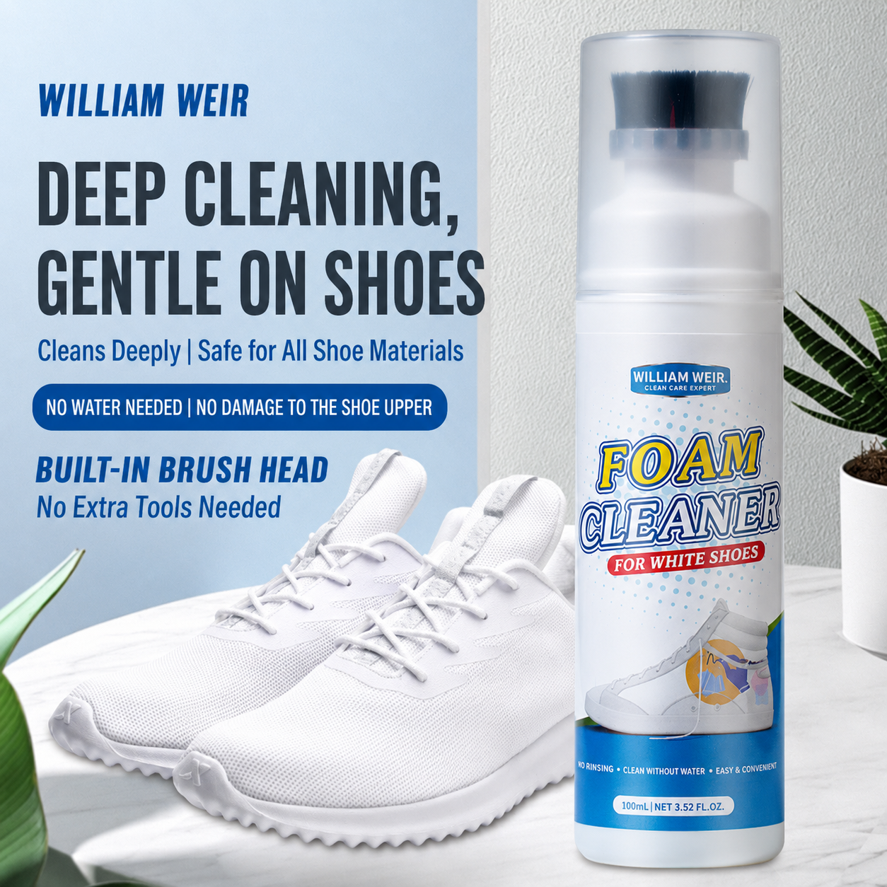 BUY 2 GET 1 FREE 🎁Shoe Upper Cleaner | Deep-Cleaning Foam + Built-In Brush