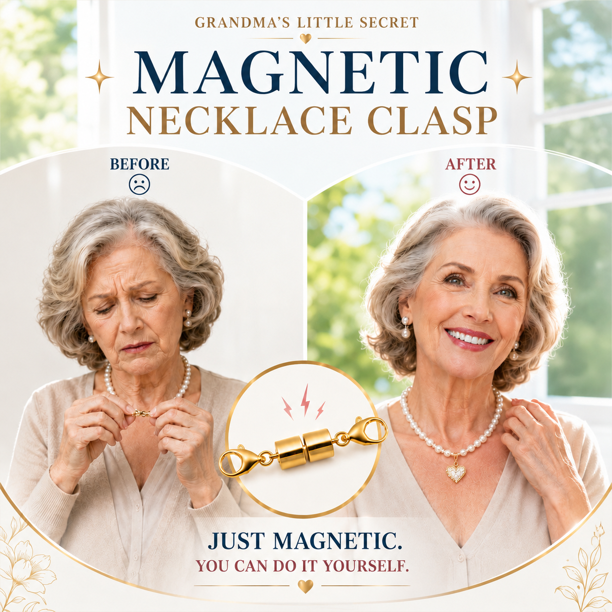 🔥 Secure Your Necklace in Seconds-Magnetic Necklace Clasps and Closures