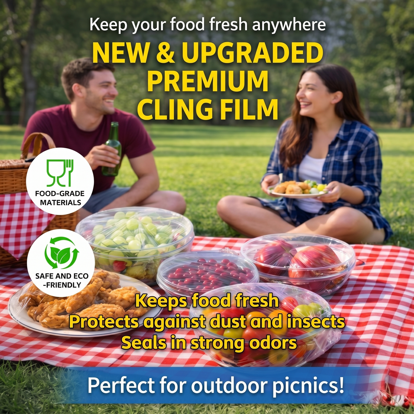 🛡️ 100pcs Elastic Food Wraps – Fit Any Bowl in Seconds, Keep Food Fresh Longer 🌱