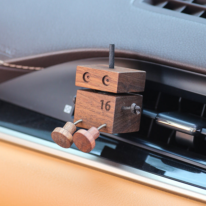 Whimsical Wooden Robot Car Diffuser